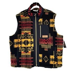 Pendleton Ridgeline Berber Fleece Aztec Vest Men's XL Western Yellowstone NEW